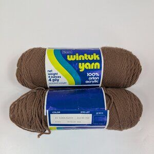 Sears Wintuk Vintage Yarn 54 Sandlewood 4-Ply Orlon Acrylic 2 Skeins 51538-702